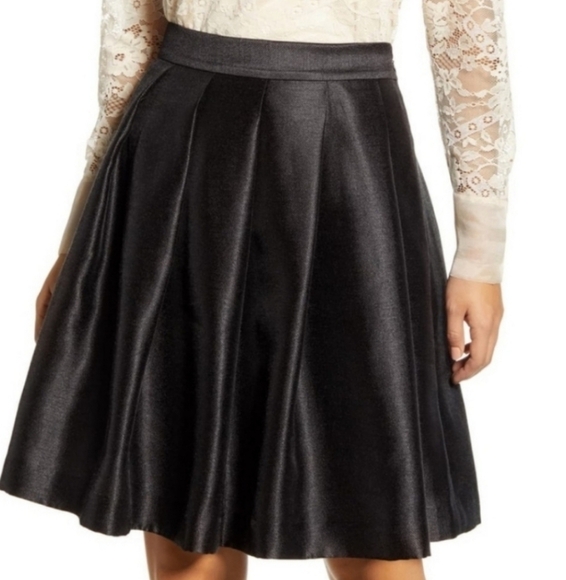 RACHEL Parcell Satin Twill Black Skirt - Picture 9 of 11
